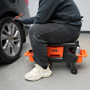 Tabouret <span class=keywords><strong>de</strong></span> mécanicien <span class=keywords><strong>automobile</strong></span> robuste SPTA PT161 avec coussin en caoutchouc souple, roues à frein, tiroirs <span class=keywords><strong>de</strong></span> rangement - 48x28.5x35cm pour <span class=keywords><strong>garage</strong></span> - Product Image 6