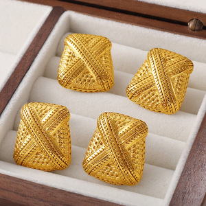 Geometric <b>Cuff</b> <b>Earrings</b> 18K Gold Plated Stainless Steel Irregular Design For Women - Product Image 1