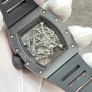 Reloj de Lujo Top 055 con Correa de Goma, Cierre Plegable, Fondo Esqueleto, Movimiento de Doble Tambor, Reloj Mecánico Resistente al Agua - Product Image 6