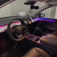 Pour tesla modèle 3/Y porte bienvenue projecteur lumières avec Logo Tesla Fit Kit d'éclairage d'accent intérieur pour 2020-2025 modèles de rafraîchissement