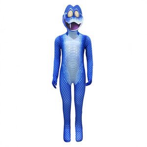 Costume de serpent Zootopia Gary pour enfants, tenue de cosplay bleue, combinaison complète avec masque, jeu de rôle, vêtements de fête d'halloween - Product Image 3