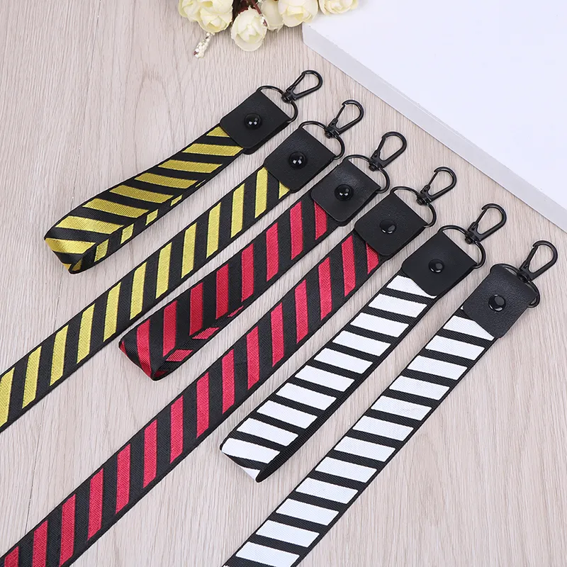 Stripe Pattern Fashion US Japan Street Brand Stripe Lanyard Wrist Neck Strap for key ID Card Phone Straps for iPhone Hang Rope