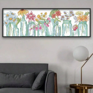 Punto de <span class=keywords><strong>Cruz</strong></span> pequeño fresco creativo estampado floral serie <span class=keywords><strong>diez</strong></span> perfecto sala de estar decoración pintura DIY tela bordado Kit - Product Image 4