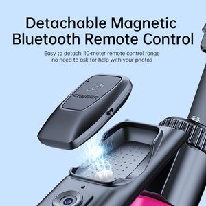 Perche à selfie SS2 avec suivi facial IA, 1,65 m (64 pouces), <span class=keywords><strong>trépied</strong></span> quadripode en alliage d'aluminium compatible avec les appareils photo, avec poignée rotative et télécommande magnétique - Product Image 4