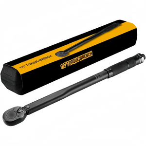 Llave Dinamométrica de Tubo Plano con Mango Negro de 1/2 Pulgada, 10~<span class=keywords><strong>150</strong></span> <span class=keywords><strong>Ft</strong></span>-Lb y 13.6~203.5 Nm, para Reparación de Motos y Automóviles - Product Image 1