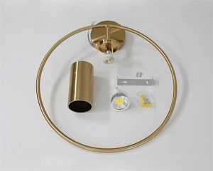 Lámpara de pared moderna con círculo redondo, aplique de noche dorado y negro, para interior, <span class=keywords><strong>GU10</strong></span>, 110V, 220V - Product Image 5