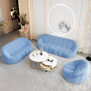 Nordic Style Fabric Sofa And <b>Coffee</b> <b>Table</b> Set Tufted Living Room Furniture For Small Apartments Home Use - Product Image 2