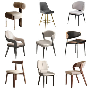 Silla de <span class=keywords><strong>Comedor</strong></span> de Madera Maciza Estilo Italiano Vintage con Respaldo Simple y Asiento de Cuero para <span class=keywords><strong>Comedor</strong></span>, Dormitorio y Oficina - Product Image 5