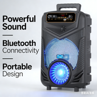 Enceinte Karaoké 8 Pouces avec Micro Sans Fil Bluetooth, Lumières Colorées, Son Puissant et Clair