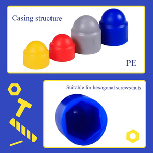 Capuchon de protection hexagonal rond décoratif en <span class=keywords><strong>plastique</strong></span> PE noir pour écrou, vente en gros M6/M8 - Product Image 2
