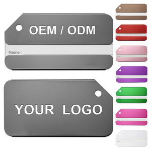 0717 Custom Luggage Tags Laser Logo Printing Portable Aluminum Metal Airplane Baggage Tag Travel with Wire <b>Ring</b> - Product Image 1