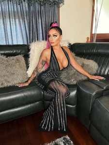 Vestido de Noche Largo Negro con Pedrería y Espalda Descubierta X51028 de Lujo - Product Image 2