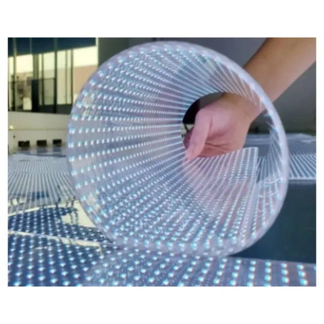 Crystal Transparent LED Panel P5 Flexible Window Display Advertising Screen Exhibition Shows LED Transparent Film Screen