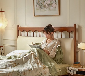 <span class=keywords><strong>Letto</strong></span> Moderno in Legno Massello Stile Francese, Imbottito, Doppio, Color Crema, per Camera da <span class=keywords><strong>Letto</strong></span> Principale, Ecologico e Salvaspazio - Product Image 6