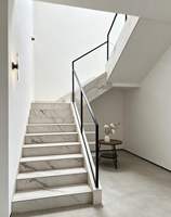 Carreaux de sol en porcelaine effet marbre poli blanc gris doré brillant pour escaliers, 470x1200mm