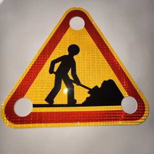 Segnali di avvertimento per la costruzione di strade segnaletica di sicurezza in alluminio giallo riflettente segnaletica di avvertimento stradale altri segnali di avvertimento per la costruzione di strade - Product Image 3