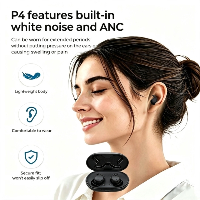 TWS Earphones with 50dB Hybrid ANC LED Battery Indicator In-Ear Form Factor for Sleep and Noise Reduction