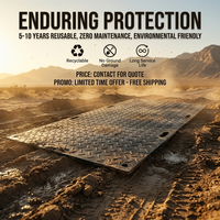 Tapis de protection de sol imperméable en UHMWPE/PE pour site d'entretien d'éoliennes, service de découpe sur mesure