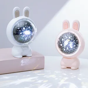Mehrfarbige drehbare Bunny-Projektions-Nacht lampe mit Stars - Lampe de Projection