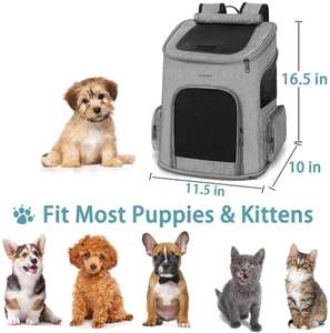 पालतू वाहक बैग, कुत्ते बैग वाहक के लिए छोटे कुत्तों बिल्लियों, सांस कुत्ते वाहक बैग बिल्ली बैग लंबी पैदल यात्रा के लिए यात्रा - Product Image 2