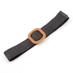 Cinturón <span class=keywords><strong>de</strong></span> <span class=keywords><strong>Rafia</strong></span> para <span class=keywords><strong>Mujer</strong></span>, Hebilla Cuadrada Redonda, Cuerda <span class=keywords><strong>de</strong></span> Cera PP, Tejido Vintage - Product Image 4