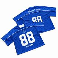 Maillots de football américain personnalisés en sublimation, style streetwear, coupe ample, rétro, en mesh, surdimensionnés