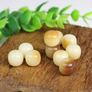 Perles de racine de Bodhi en vrac, 10 mm, polies, en forme de baguette de tambour, pour la fabrication de bracelets DIY - Product Image 1