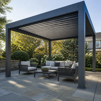 Gazebo en aluminium Jiake avec toit bioclimatique motorisé à lames orientables pour projets d'utilisation en extérieur, jardin, villa, terrasse, patio