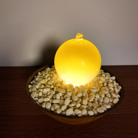 Fontaine de jardin à boules en acrylique moderne avec lumière LED de couleur pour patio, cour de campagne, décoration de parc