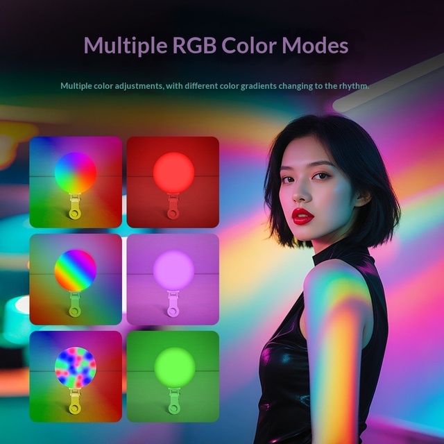 MJ Series Pocket Fill Light LED Camera Laptop Video Light Portable Outdoor Handheld IP65 RGB 2500K-9900K Color Temp 5V Input