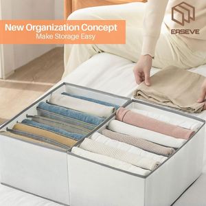 PVC Double Tier Foldable Checkered Modern Clothing & <b>Bedding</b> Organizer Storage <b>Box</b> Washable for Denim T-shirts Closet Partition - Product Image 5