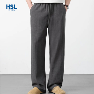 Pantaloni Casual in <span class=keywords><strong>Lino</strong></span> di Alta Qualità per Uomo, Stile Estivo Leggero con Elastico in Vita e Coulisse, Gamba Larga e Fluido - Product Image 2