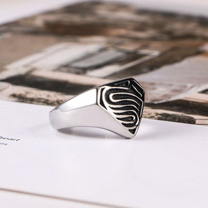 Punk Retro Superman <b>Ring</b> For Men Stainless Steel Shield Shape Jewelry Gift SA931 - Product Image 3