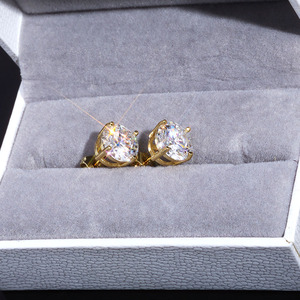 NUOYA 3mm 4mm 5mm 6mm VVS Mossanite <strong>Stud</strong> Earring 925 Sterling <strong>Silver</strong> Threaded <strong>Silver</strong> Needle Design Round Diamond <strong>Stud</strong> Earring - Product Image 6