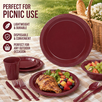 Assiettes de Présentation Rondes en Plastique Rigide PS Réutilisables de 7'', 9'' et 10,25'' pour Fêtes et Banquets – Vente en Gros