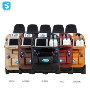 Accesorios universales para automóviles, bolsa de almacenamiento plegable para asiento trasero de coche, organizador multifuncional de cuero PU para coche - Product Image 3