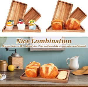 Tablas de Quesos para Bar en Casa, 3 Tamaños, Rectangulares, de Madera de Acacia, Platos para Servir Comida en Bodas - Product Image 6