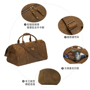กระเป๋าเดินทางดัฟเฟิลสีน้ำตาล Dujiang J6001 ขนาด 36-55 ลิตร ความจุมาก หนังแท้ สำหรับเดินทาง ท่องเที่ยว กีฬากลางแจ้ง ฟิตเนส ฤดูหนาว - Product Image 4