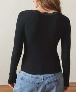 Cintino da donna a manica lunga con rifiniture in pizzo XL camicia in tessuto di cotone con motivo a lettere di animali stile da donna - Product Image 6