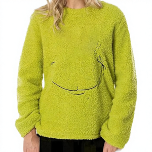 Sweat-shirt en polaire sherpa doublé personnalisé, inspiré de Noël, pour le pull de Noël - Product Image 4