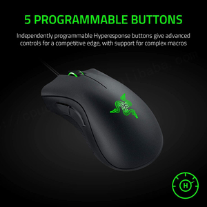 Razer DeathAdder thiết yếu Chuột chơi game 6400 dpi cảm biến quang học 5 nút lập trình công tắc cơ khí USB cổ điển màu đen - Product Image 4