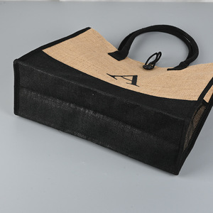 Bolsa de Yute Personalizada de Gran Capacidad con Asas y Diseño de Letras del Alfabeto Nórdico de Wallwell Factory - Product Image 5