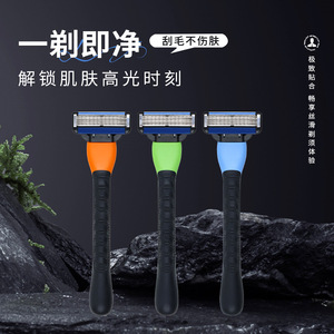 Maquinilla de afeitar MAX hecha a mano para hombre de 6 capas con cuchillas intercambiables para un afeitado manual de 3 capas, preciso y cómodo. - Product Image 2