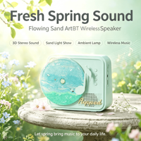 2026 MYCP2566 Nouvelle Enceinte de Bureau Sans Fil BT 5.3 avec Design Rétro Art du Sable Flottant, Son Stéréo 3D Synchronisé au Rythme et Autonomie de 5-10h
