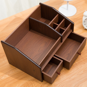 Wooden Makeup Storage <b>Box</b> Multi Functional Drawer Organizer For Desk Cosmetic Home Use <b>Pine</b> Material - Product Image 1