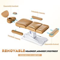 Fauteuil de tatouage électrique chauffant beige, lit de beauté pour esthéticienne, table de massage médical et de physiothérapie