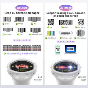 GTCODESTAR GT-3502B Scanner di Codici a Barre Wireless Bluetooth Portatile Lettore di Codici a Barre 2D 1D USB Scanner di Codici QR con Supporto - Product Image 3