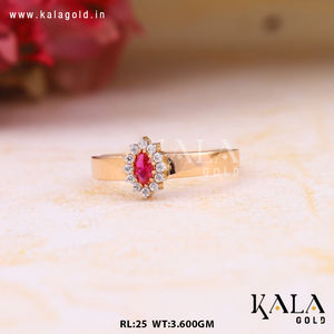 Anillo de Oro con Piedra de Rubí para Mujer, Elegante Anillo de Oro de Diseño con Estilo de Diamante - Product Image 2