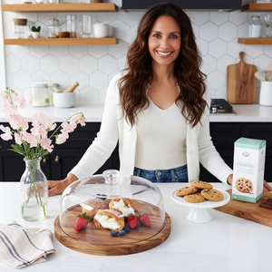 Unbreakable Bamboo Wood Eco-Friendly <strong>Cake</strong> <strong>Stand</strong> with Acrylic Cover Fresh-Keeping Display Tray for Home or Commercial Use - Product Image 2
