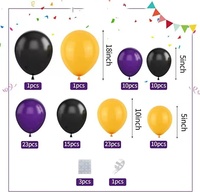 Kit d'arche de guirlande de ballons noirs et jaunes pour enfants, décoration de fête d'anniversaire à thème, Baby Shower, toile de fond, accessoires de célébration, 97 pièces